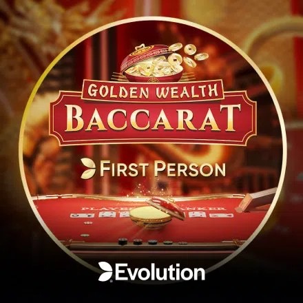First Person Golden Wealth Baccarat slot logo by Evolution at Run4win
